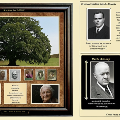 Home 15 **A digital memorial profile page:** Showcasing photos, videos, and stories of the deceased. Include options for family tree creation and sharing memories. The overall aesthetic should be respectful and commemorative, with a focus on preserving memories.