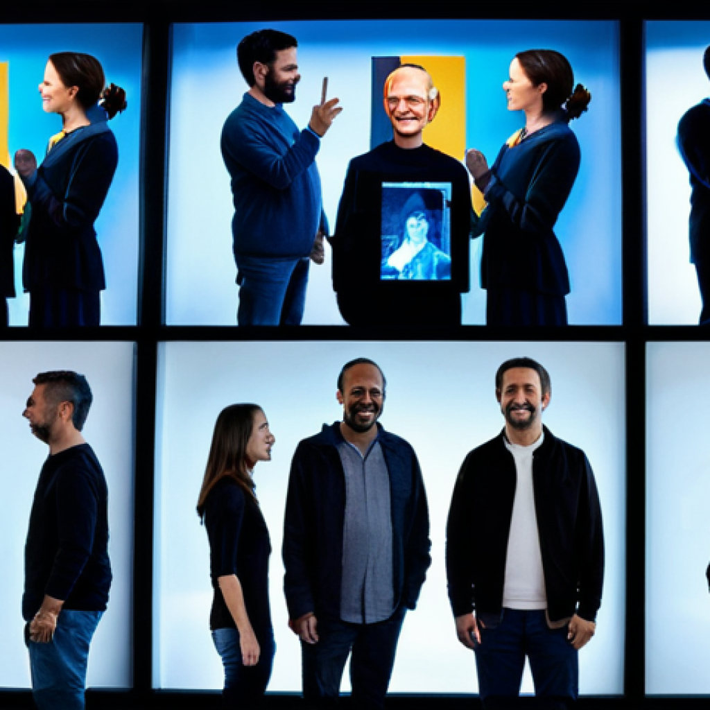 A Digital Remembrance Gathering**
"A group of fully clothed friends and family, gathered virtually via holographic displays, sharing stories and memories of a loved one in a family-friendly setting, safe for work, appropriate content, modest clothing, perfect anatomy, correct proportions, well-formed hands, proper finger count, natural pose, professional lighting, high quality."
**