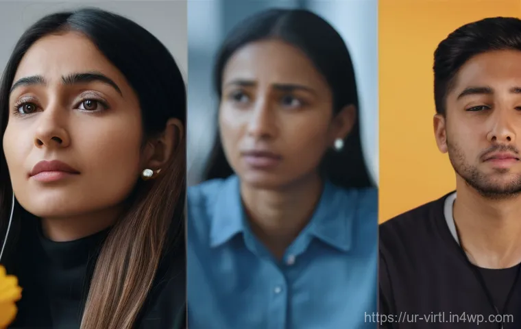 가상 추모 공간에서 제공하는 서비스 - **Prompt:** A serene, softly lit scene inside a cozy home, where three generations of a South Asian ...