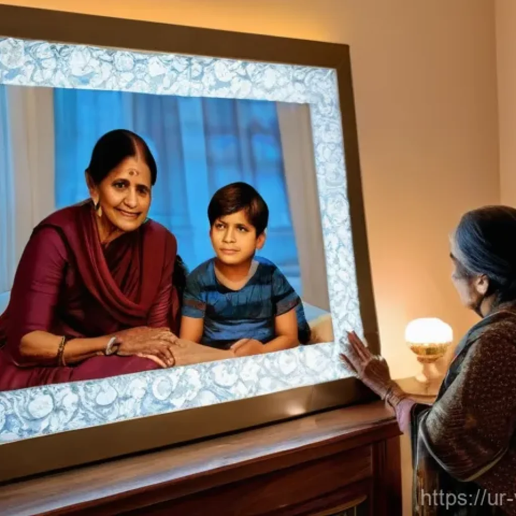 가상 추모 공간의 경제적 측면 - **Prompt 1: A Digital Tapestry of Memories**
"A heartwarming scene depicting a multi-generationa...