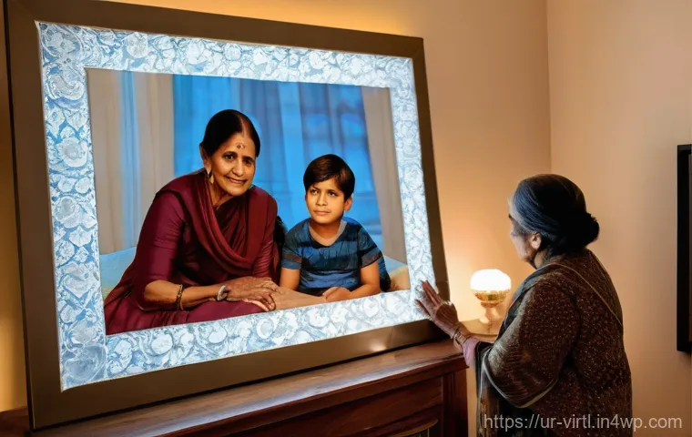 가상 추모 공간의 경제적 측면 - **Prompt 1: A Digital Tapestry of Memories**
"A heartwarming scene depicting a multi-generationa...