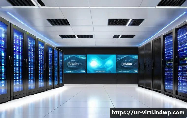 가상 추모 공간의 기술적 요구사항 - A modern, high-tech virtual memory data center in Pakistan, showcasing rows of powerful servers with...